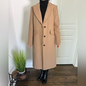 DKNY Women’s Long Wool Coat Classic Brown
